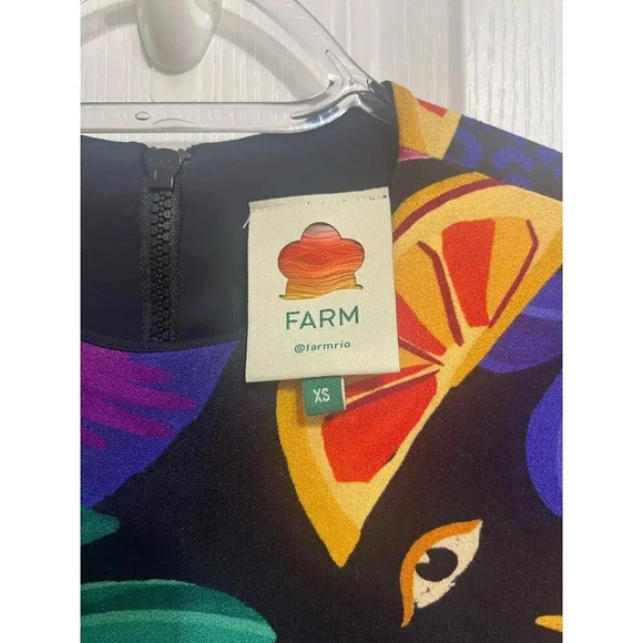 Farm Rio Mystic Jungle Dress 3/4 Length Sleeve Bodycon Size XS  Zipper Back - Picture 4 of 13